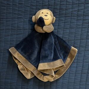 Carter's Brown Monkey Navy Blue blanket lovey rattle security blanket